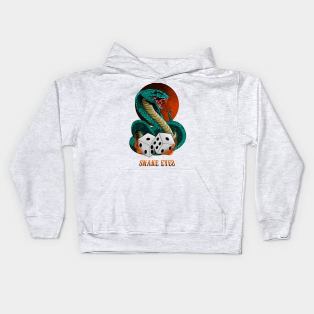 SNAKE EYES DICE Kids Hoodie by AWANG ART STUDIO